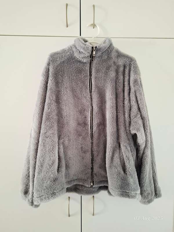 NEW fleece grey jacket. Size 4XL