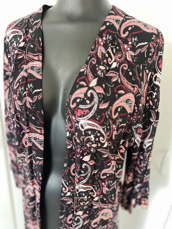 Burgandy and Black pasley kimono - XS