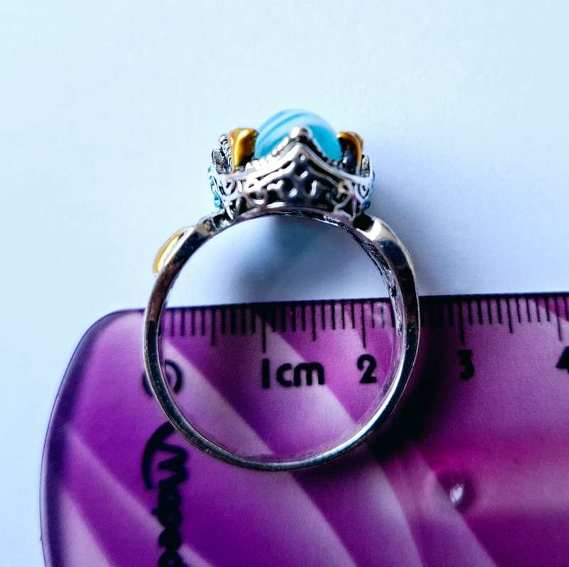 New Vintage alloy and synthetic cubic zirconia ring - Size 13