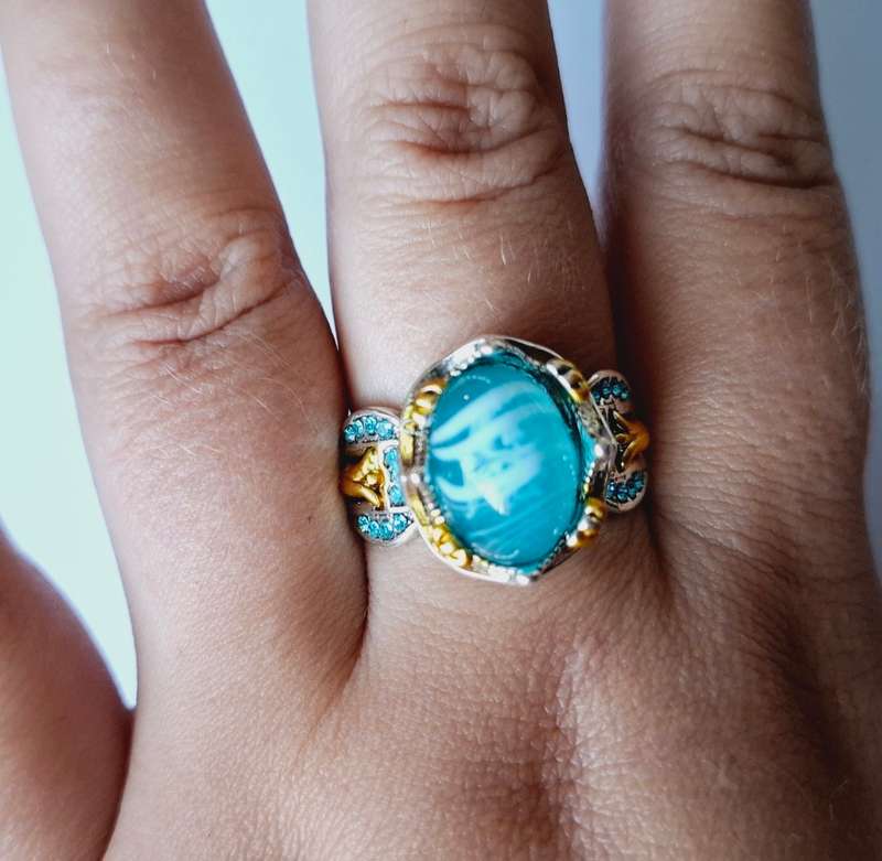 New Vintage alloy and synthetic cubic zirconia ring - Size 13
