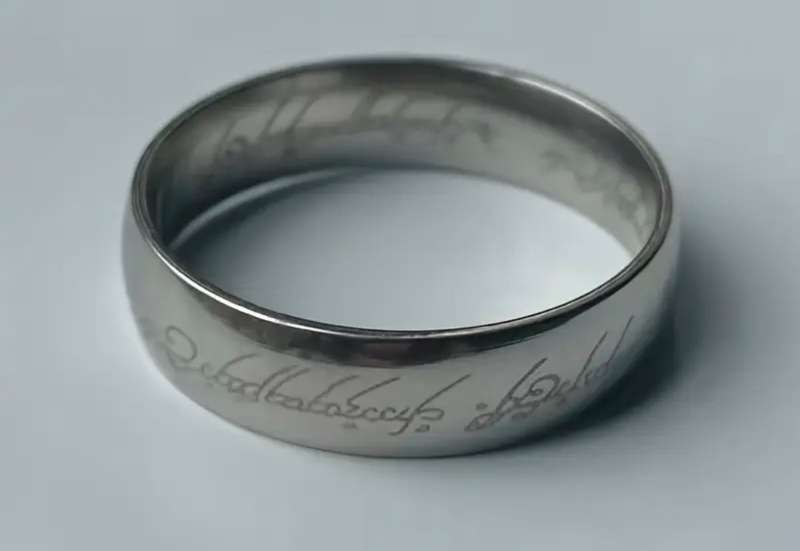 201 Stainless steel ring with lettering pattern