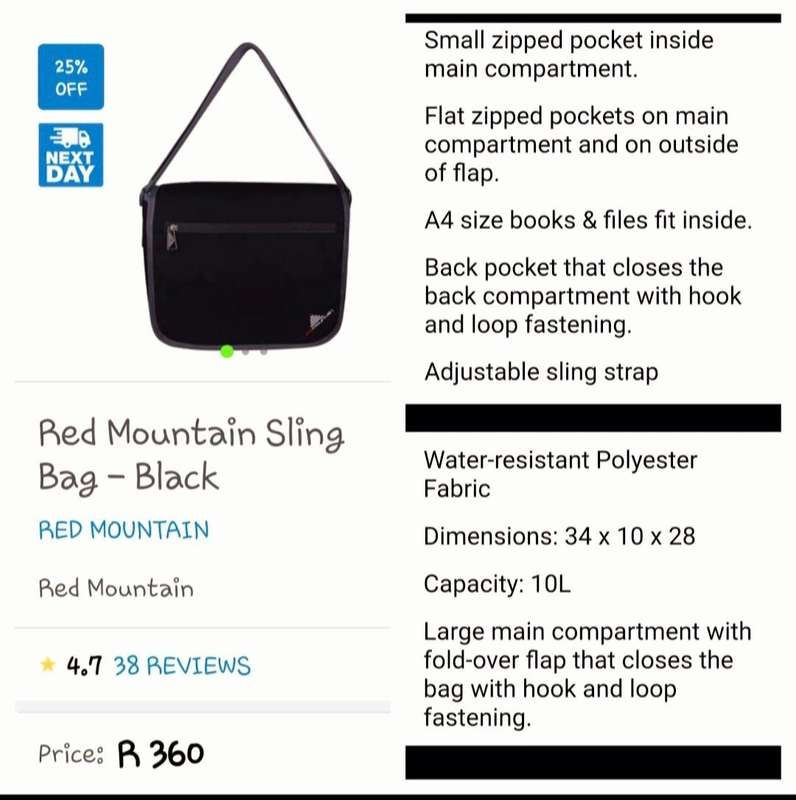 Red mountain sling bag