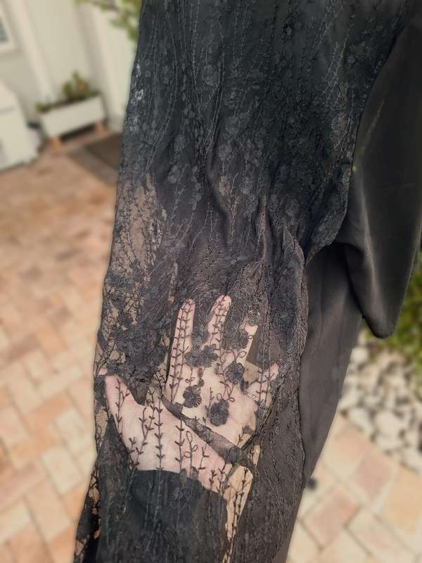 Short sleeve embroidery lace kimono Size 3XL
