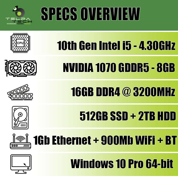 10th Gen Intel Core i5 High-End Refurbished Desktop PC