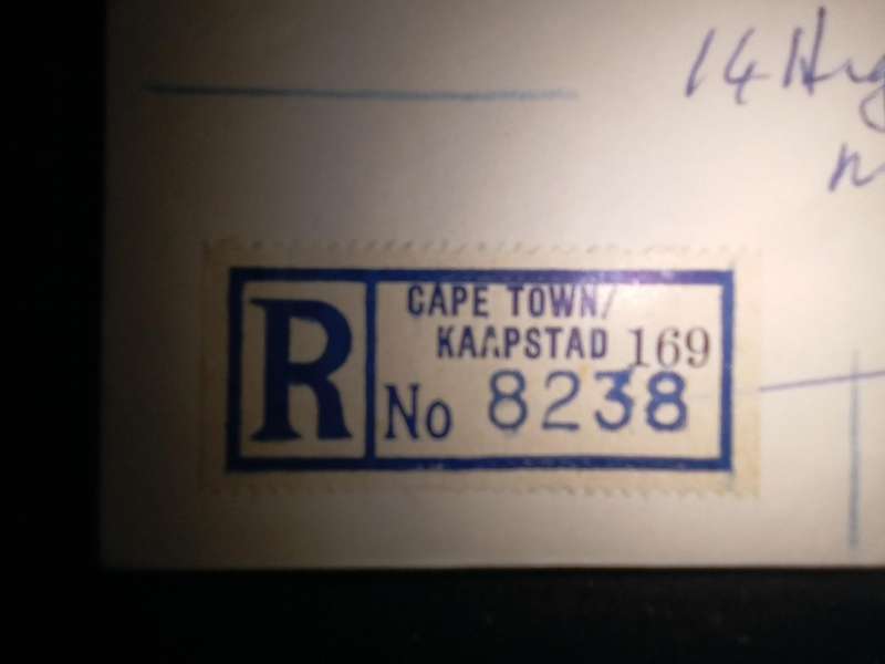 FDC Cape Town R no. 8238 (AK-106A)