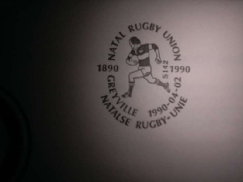 FDC 100 Centenary of Natal Rugby Union (AK-104A)