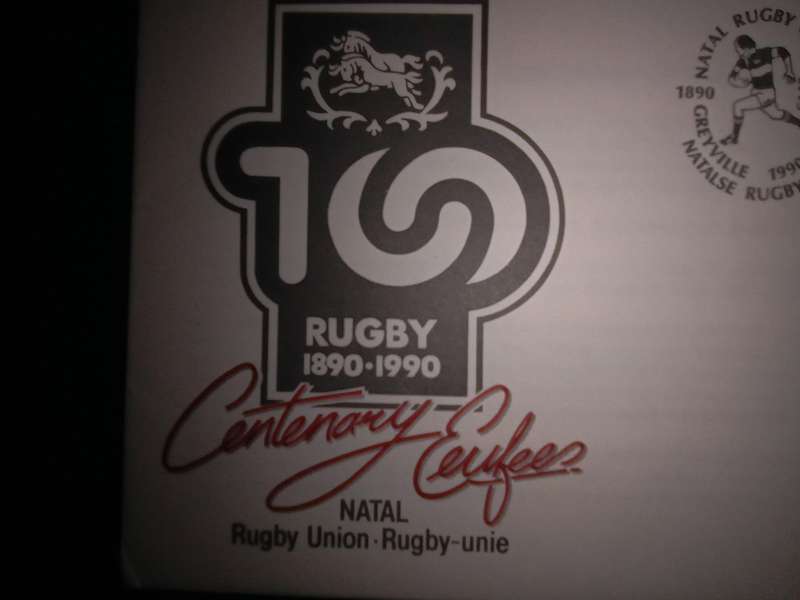 FDC 100 Centenary of Natal Rugby Union (AK-104A)