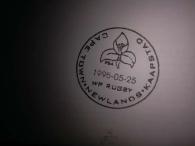 FDC Rugby '95 Newlands stamp (AK-112A)