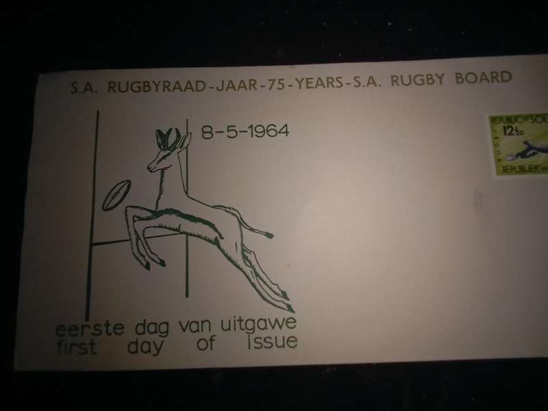 FDC 75 Years SA Rugby Board Springbok (AK-102A)