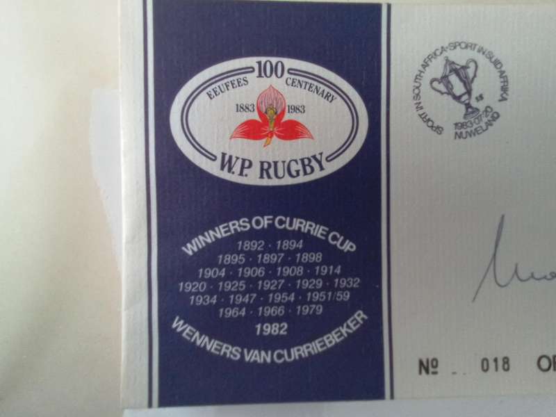 FDC Rugby WPRU Centenary (Morne du Plessis) (AK-142C)
