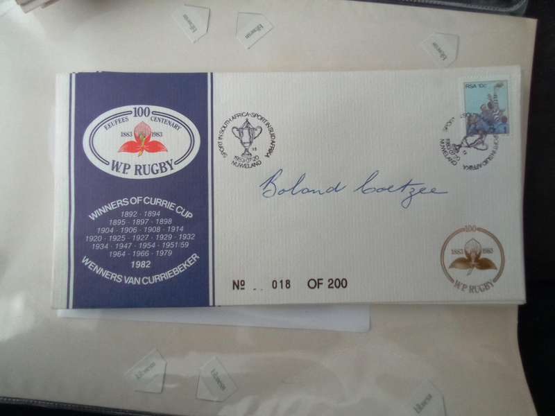 FDC Rugby WPRU Centenary (Boland Coetzee) (AK-143C)