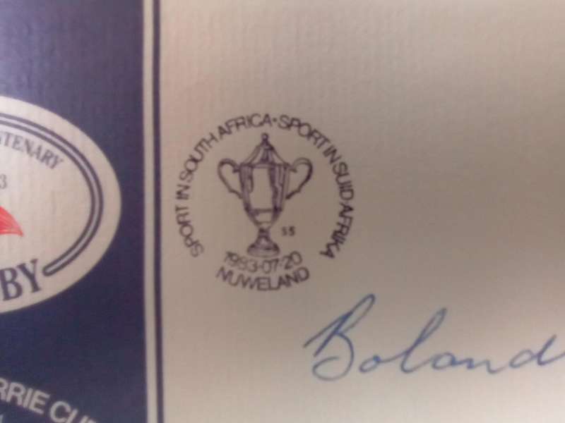 FDC Rugby WPRU Centenary (Boland Coetzee) (AK-143C)