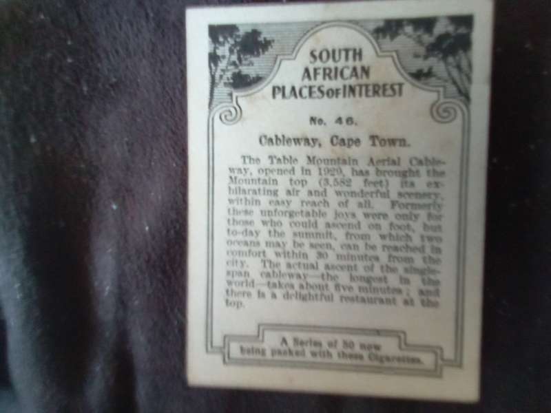 SA Places of interest Cigarette Cards (SG-101A)