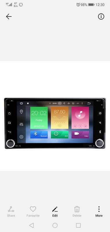 Toyota Hilux/Fortuner Android radio with GPS and rear view camera