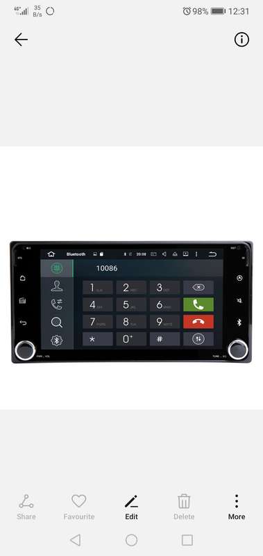 Toyota Hilux/Fortuner Android radio with GPS and rear view camera