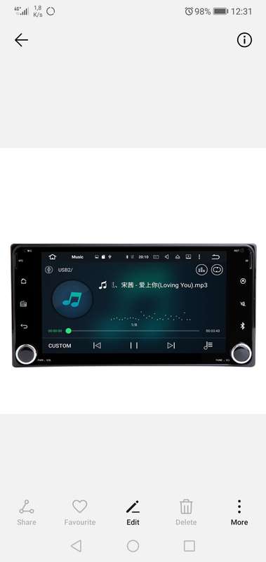 Toyota Hilux/Fortuner Android radio with GPS and rear view camera