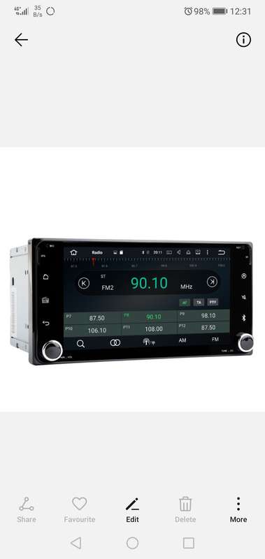 Toyota Hilux/Fortuner Android radio with GPS and rear view camera