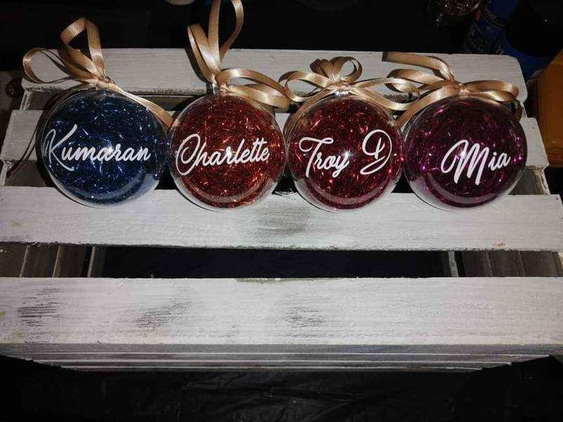 Christmas Bauble STICKERS - Set of 8 name STICKERS ONLY