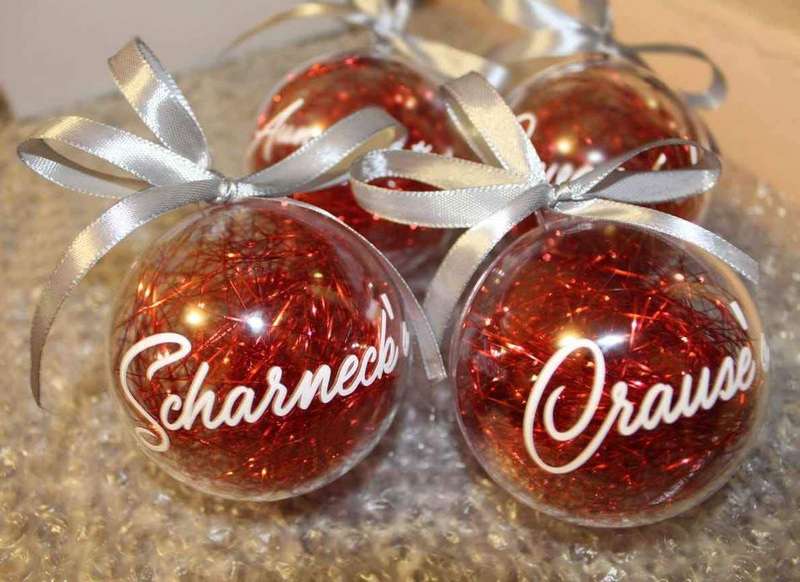 Christmas Bauble STICKERS - Set of 4 Name STICKERS ONLY