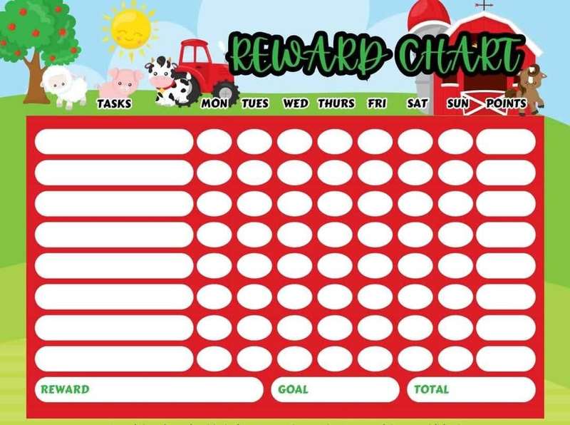 Kids Reward Chart REUSEABLE Boys Chart