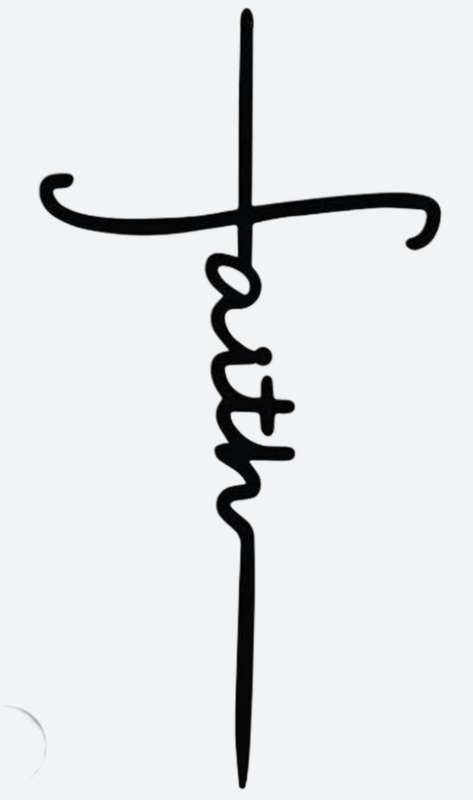Faith CROSS IRON ON Print