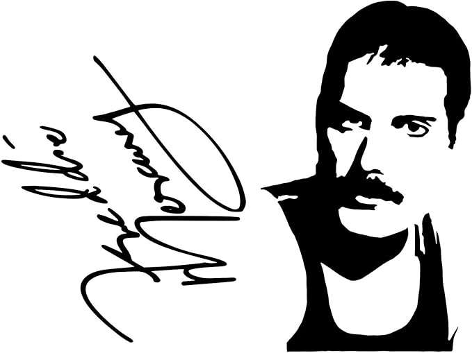 Freddie Mercury Sticker - Decal Black Vinyl/Best Stickers/Vintage/Moustache
