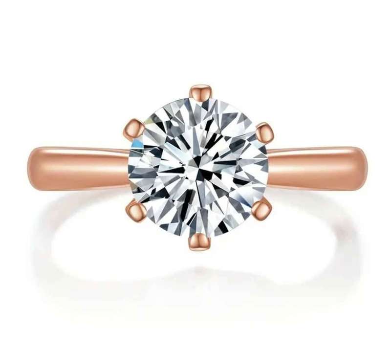 Diamond Ring 1ct Moissanite Diamond Ring Rose Gold