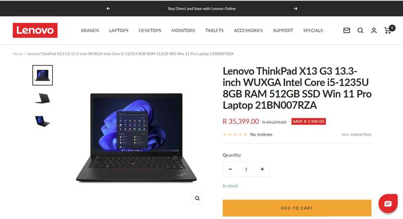 Like New Lenovo Thinkpad X13 Gen3  12th Gen Core i5-1235U 4.4Ghz,8GB RAM,512GB SSD,13.3" WUXGA