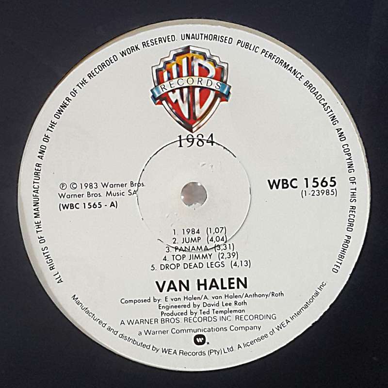 VAN HALEN - 1984 Vinyl, LP, Album Country: South Africa Released: 1984