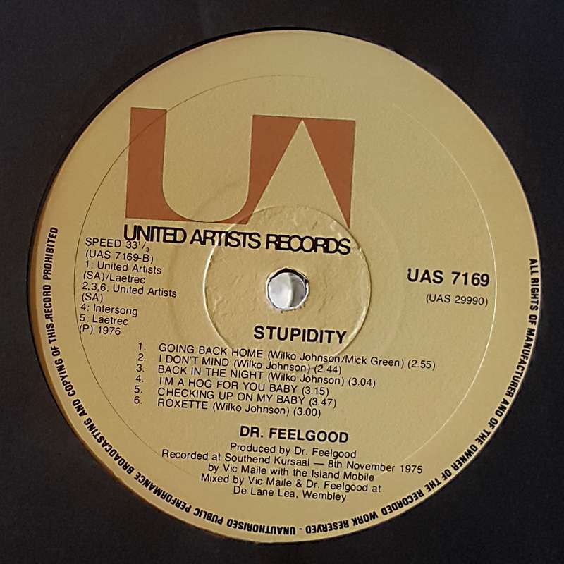 DR. FEELGOOD - STUPIDITY Format: Vinyl, LP, Album Country: Rhodesia Released: 1976