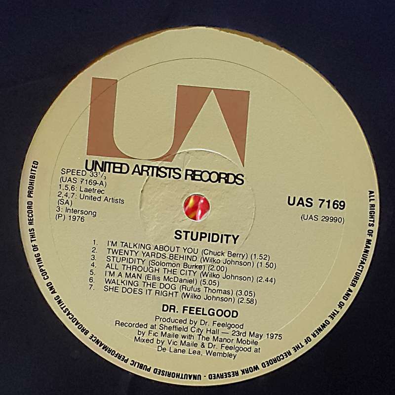 DR. FEELGOOD - STUPIDITY Format: Vinyl, LP, Album Country: Rhodesia Released: 1976