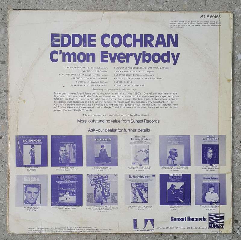 EDDIE COCHRAN - C'MON EVERYBODY  Vinyl, LP, Compilation Country: South Africa Released: 1974