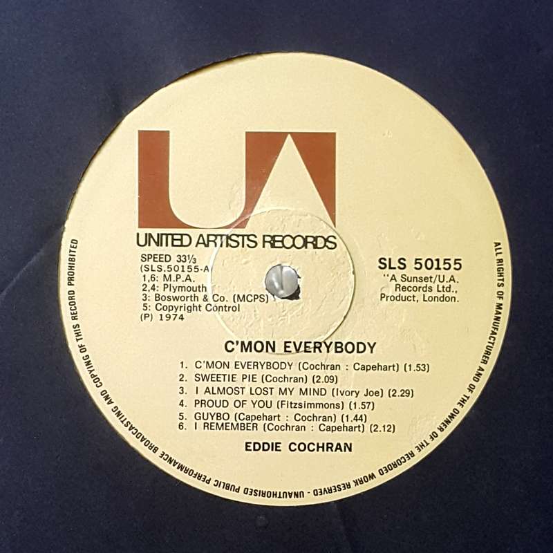 EDDIE COCHRAN - C'MON EVERYBODY  Vinyl, LP, Compilation Country: South Africa Released: 1974