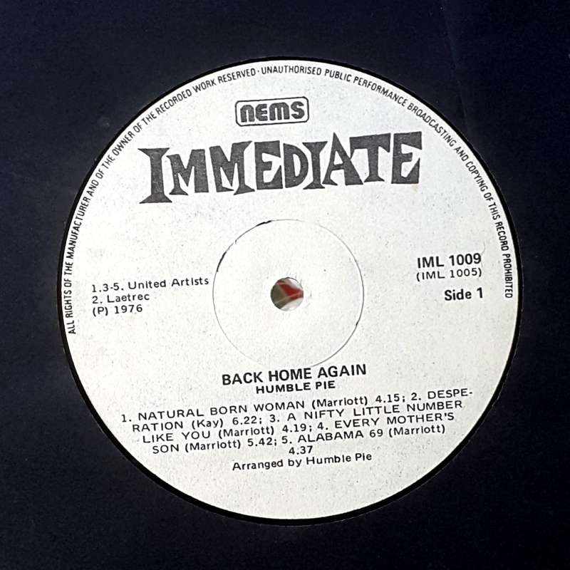 HUMBLE PIE - BACK HOME AGAIN Vinyl, LP, Compilation Country: South Africa Released: 1976