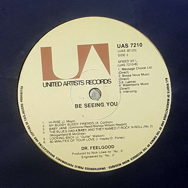 DR FEELGOOD - BE SEEING YOU Vinyl, LP, Album Country: South Africa Released: 1977
