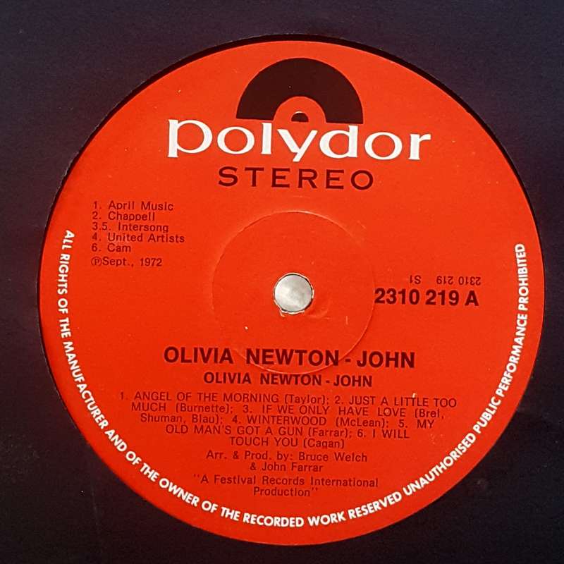 OLIVIA NEWTON-JOHN - OLIVIA NEWTON-JOHN Vinyl, LP, Album Country: South Africa Released: 1972
