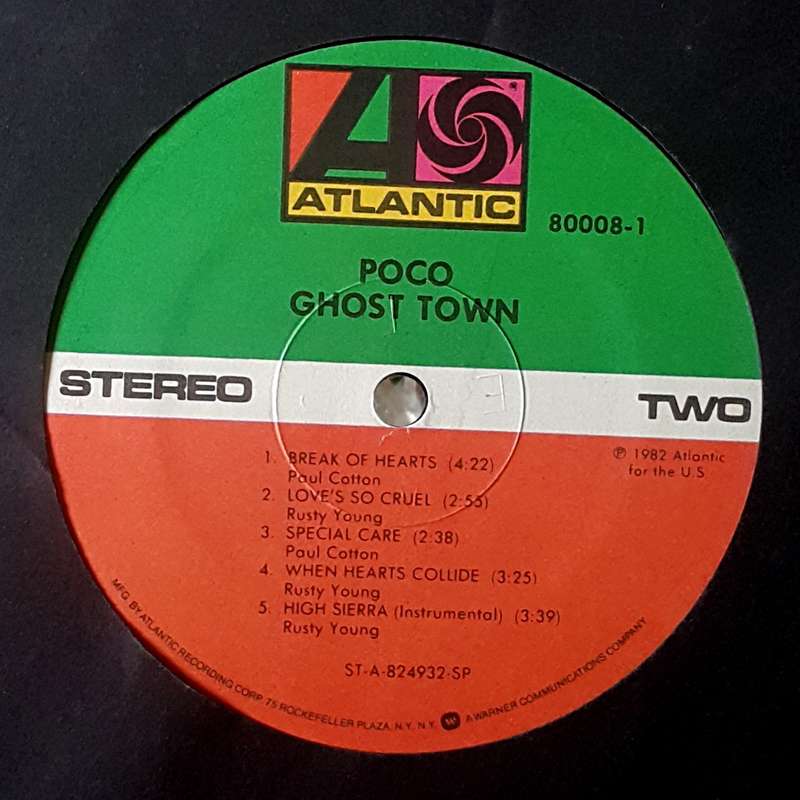 POCO - GHOST TOWN Vinyl, LP, Album, Stereo, Specialty Records Pressing Country: US Released: 1982