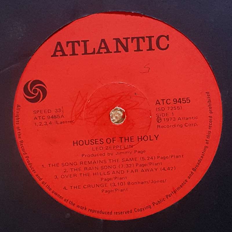 LED ZEPPELIN - HOUSES OF THE HOLY Vinyl, LP, Album Country: South Africa Released: 1973