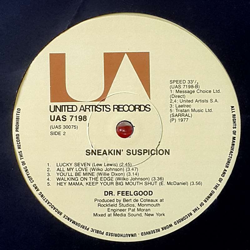 DR FEELGOOD - SNEAKIN' SUSPICION Vinyl, LP, Album Country: South Africa Released: 1977