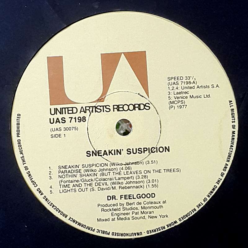 DR FEELGOOD - SNEAKIN' SUSPICION Vinyl, LP, Album Country: South Africa Released: 1977