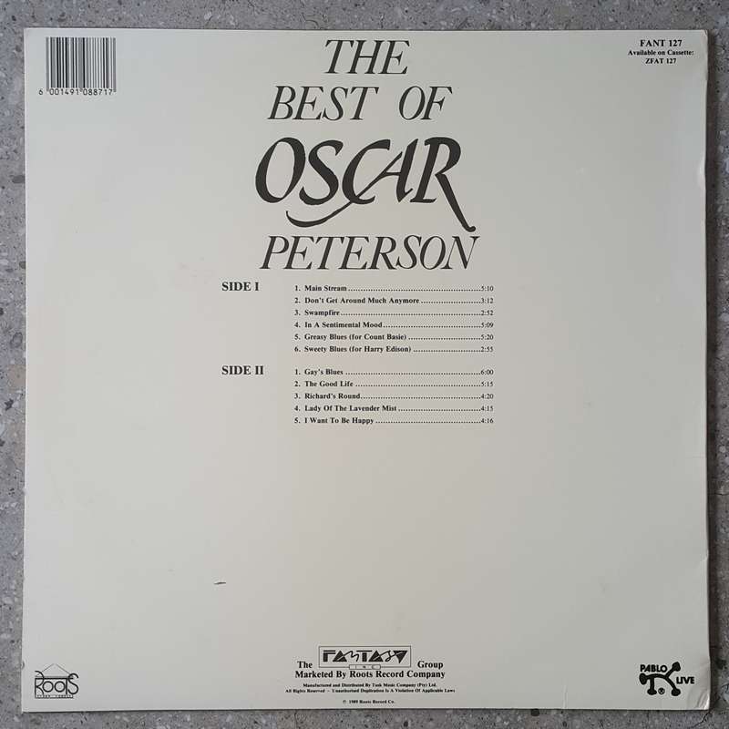 OSCAR PETERSON - BEST OF Vinyl, LP, Album Country: USA Released: 1989