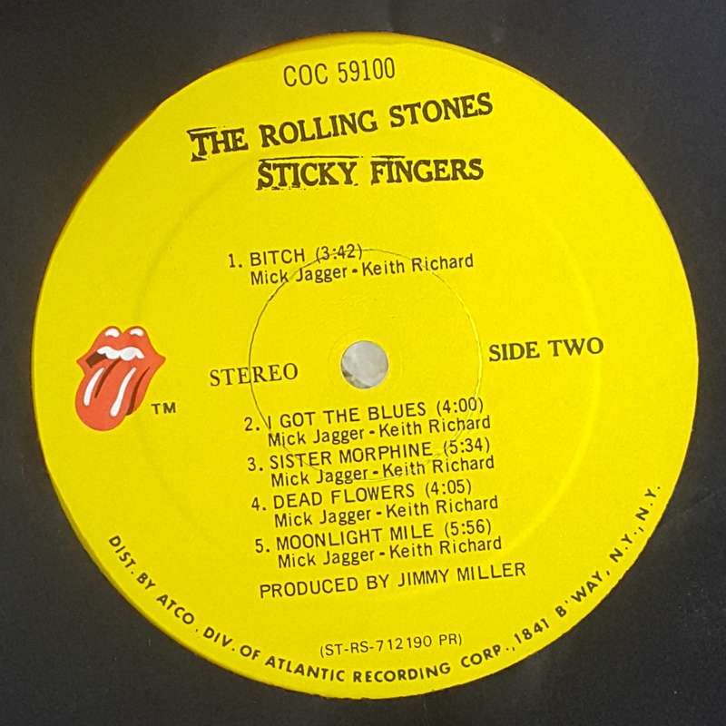 THE ROLLING STONES - STICKY FINGERS Vinyl, LP,  Stereo, PR - Presswell Pressing, Zipper USA 1971
