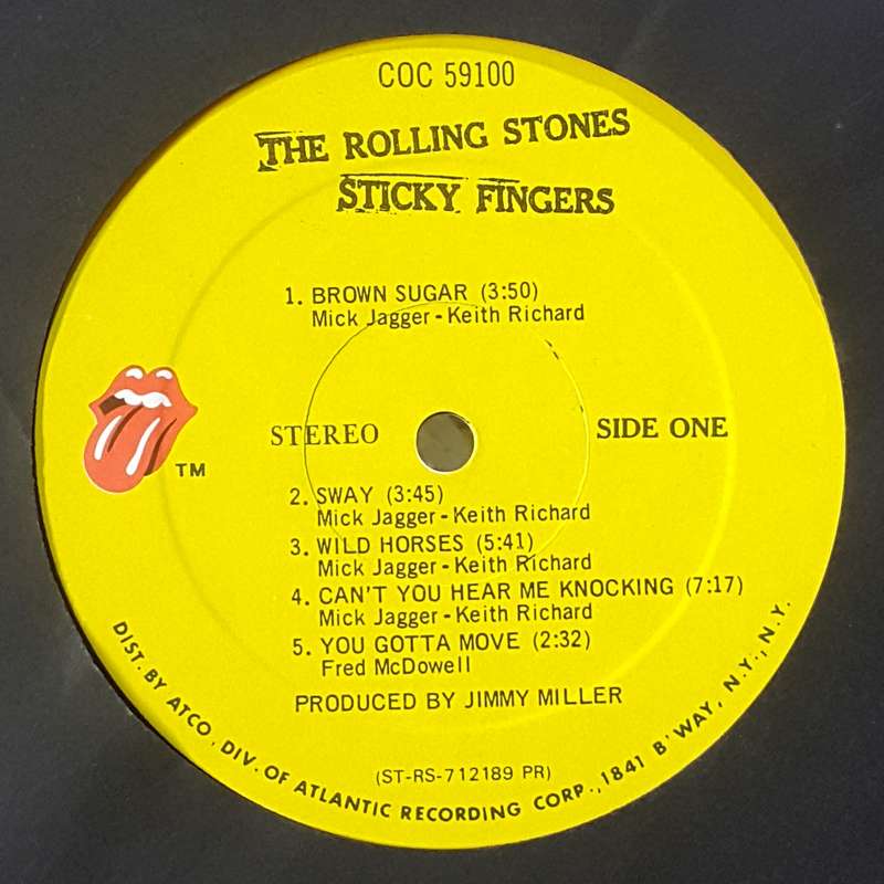 THE ROLLING STONES - STICKY FINGERS Vinyl, LP,  Stereo, PR - Presswell Pressing, Zipper USA 1971