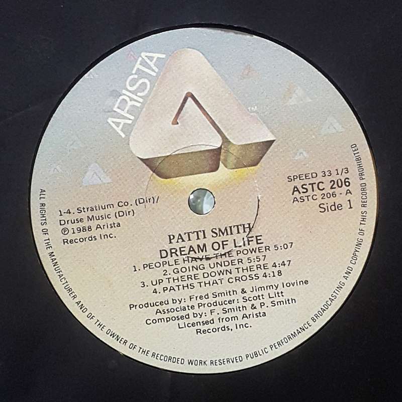 PATTI SMITH - DREAM OF LIFE Vinyl, LP, Album Country: South Africa Released: 1988