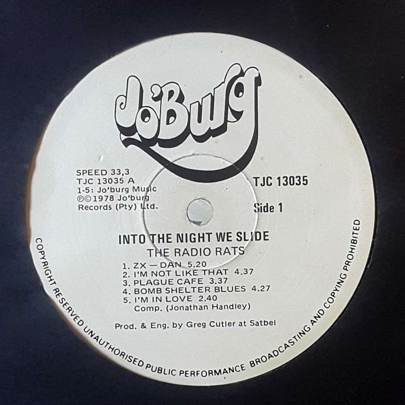 RADIO RATS - INTO THE NIGHT WE SLIDE Vinyl, LP, Album, Stereo Country: South Africa Released: 1978