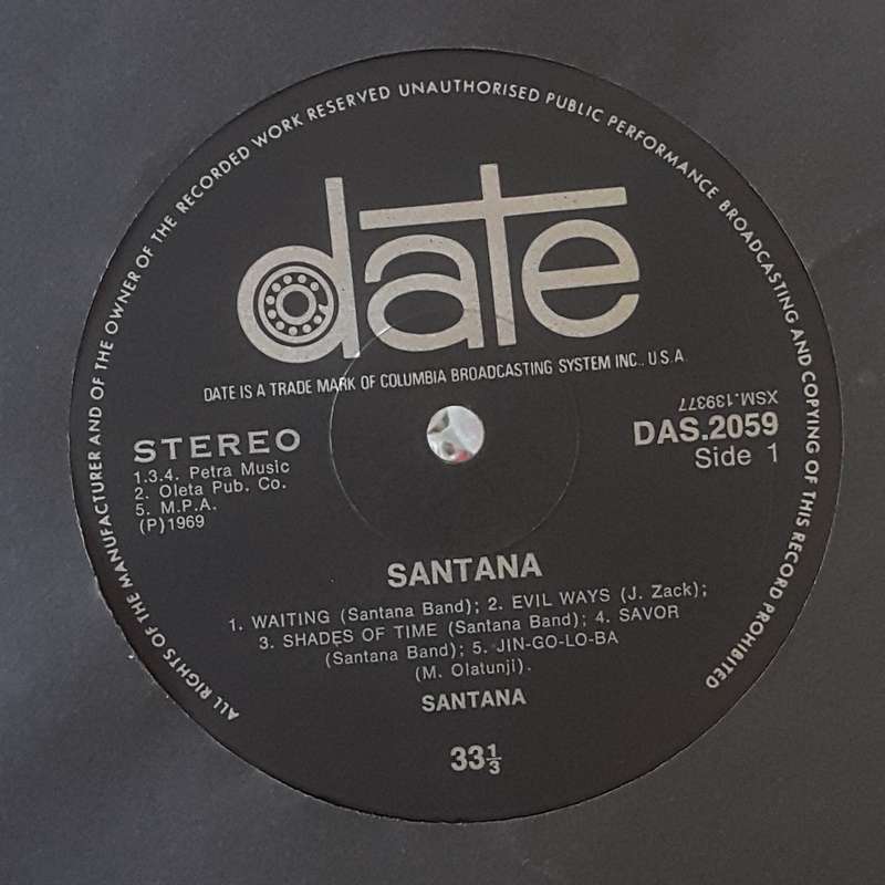 SANTANA - SANTANA Vinyl, LP, Album Country: South Africa Released: 1971