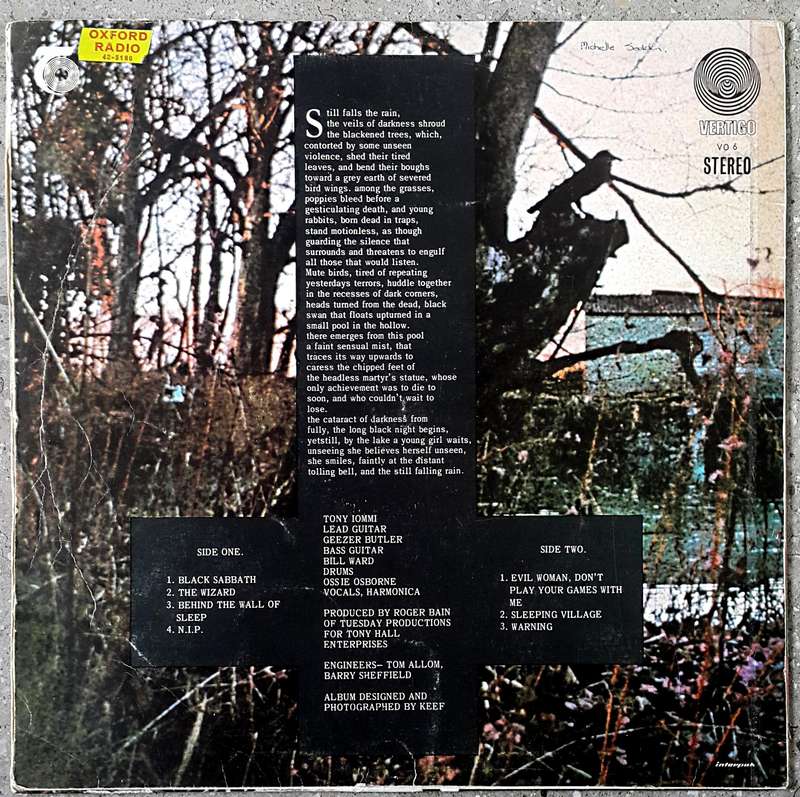 BLACK SABBATH - BLACK SABBATH Vinyl, LP, Album Country: South Africa Released: 1970