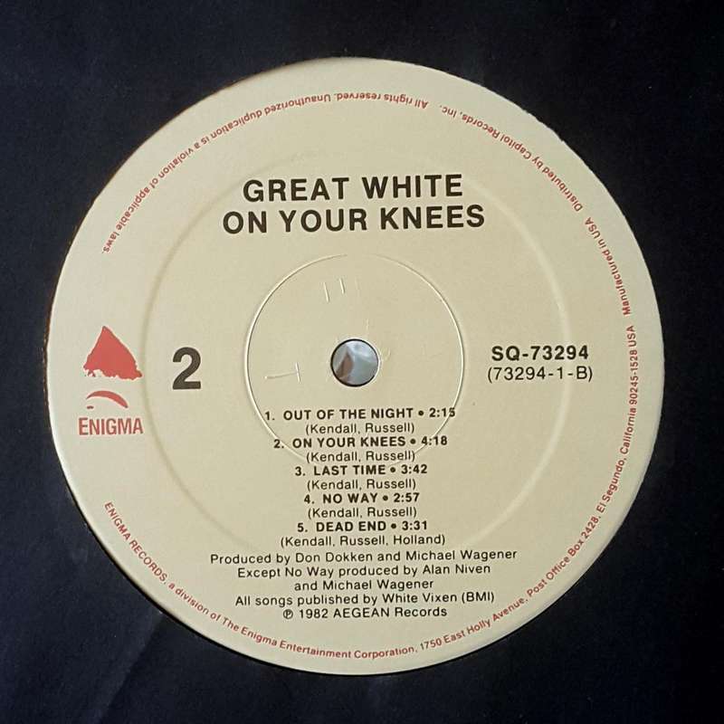 GREAT WHITE - ON YOUR KNEES(First Album)  Vinyl, Country: US Released: 1987