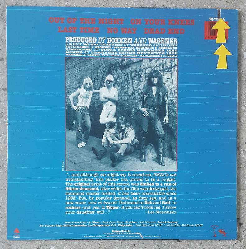 GREAT WHITE - ON YOUR KNEES(First Album)  Vinyl, Country: US Released: 1987