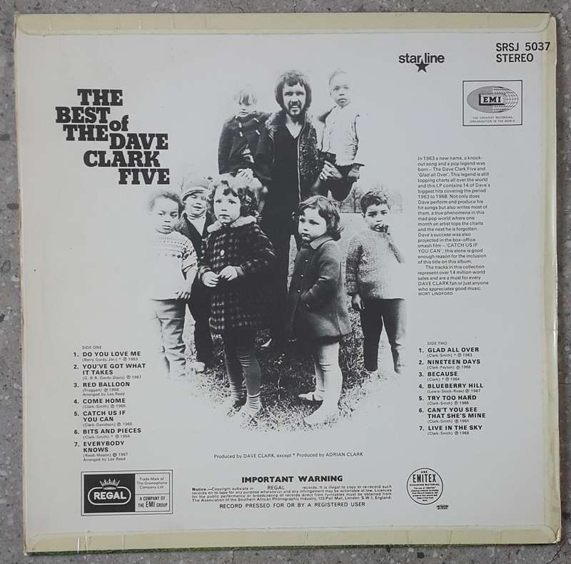 THE DAVE CLARK FIVE - THE BEST OF THE DAVE CLARK FIVE  Vinyl, LP, Album Country: S/Africa 1970